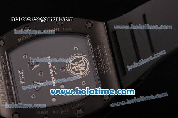 Richard Mille Tourbillon RM 057 Dragon Swiss ETA 2824 Automatic PVD Case with Black Rubber Strap and Blue Dragon Dial - 1:1 Original - Click Image to Close